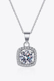 Moissanite Square Pendant Chain Necklace - Flyclothing LLC