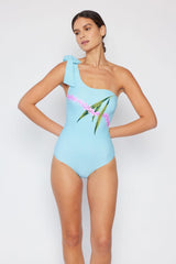 Marina West Swim Vacay Mode One Shoulder Swimsuit in Pastel Blue - Flyclothing LLC