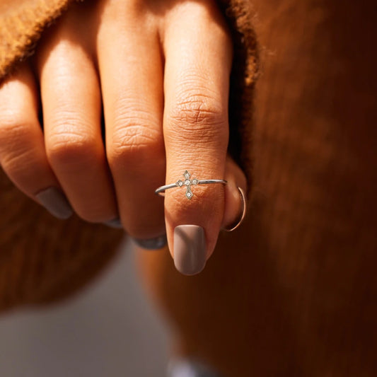 925 Sterling Silver Cross Ring - Flyclothing LLC