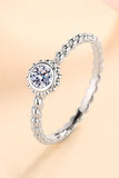 Moissanite Rhodium-Plated Ring - Flyclothing LLC