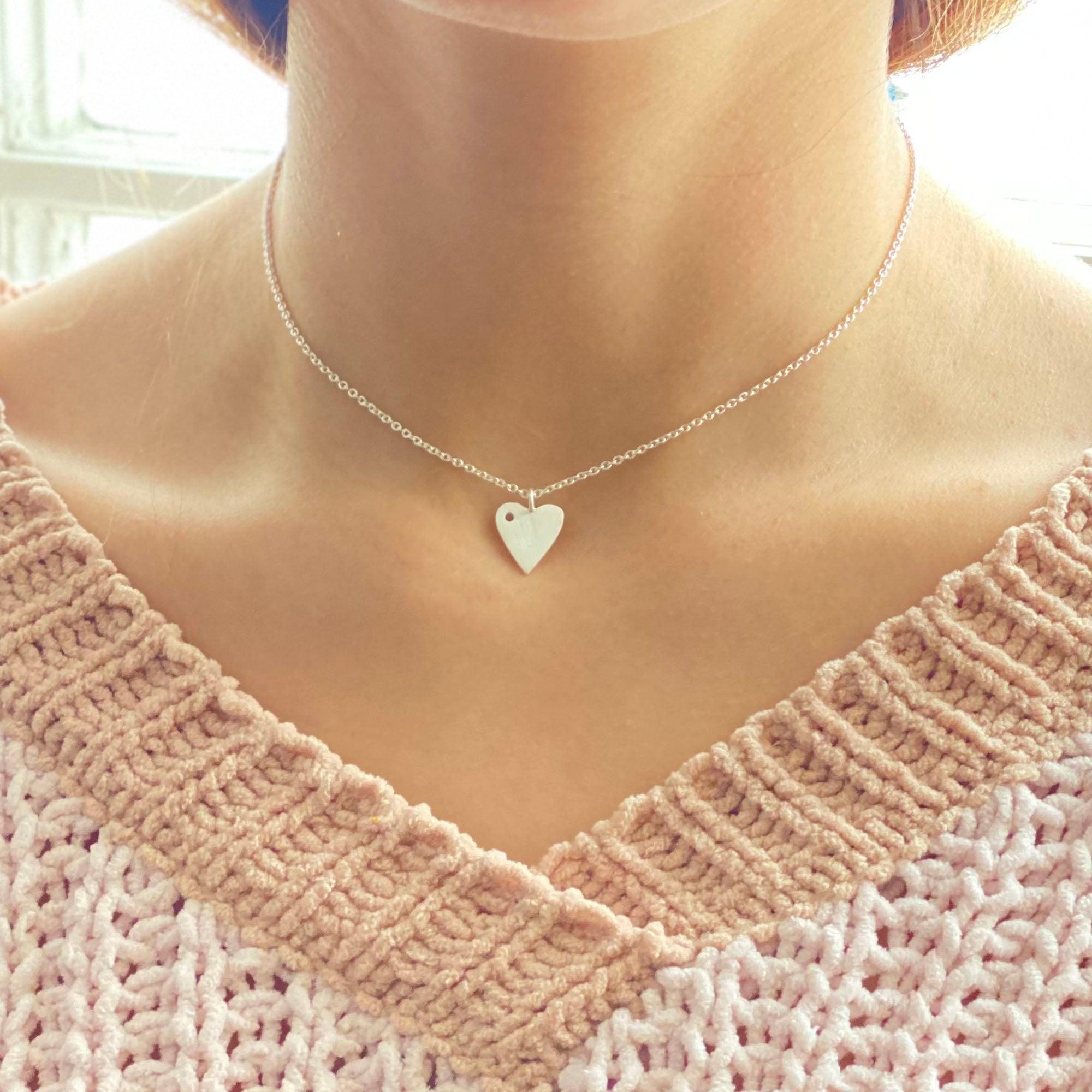 Silverpolished Heart Necklace - Flyclothing LLC