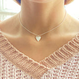 Silverpolished Heart Necklace - Flyclothing LLC