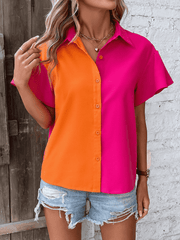 Contrast Short Sleeve Shirt - Flyclothing LLC