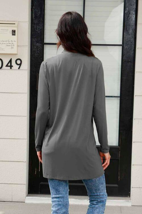 Basic Bae Full Size Open Front Long Sleeve Cardigan with Pockets - Flyclothing LLC