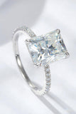 4 Carat Moissanite 4-Prong Side Stone Ring - Flyclothing LLC