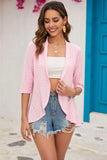 Half Sleeve Open Front Cardigan - Trendsi