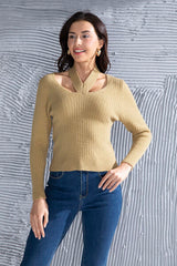 Halter Neck Long Sleeve Sweater - Flyclothing LLC