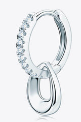 925 Sterling Silver Moissanite Double Hoop Earrings - Trendsi