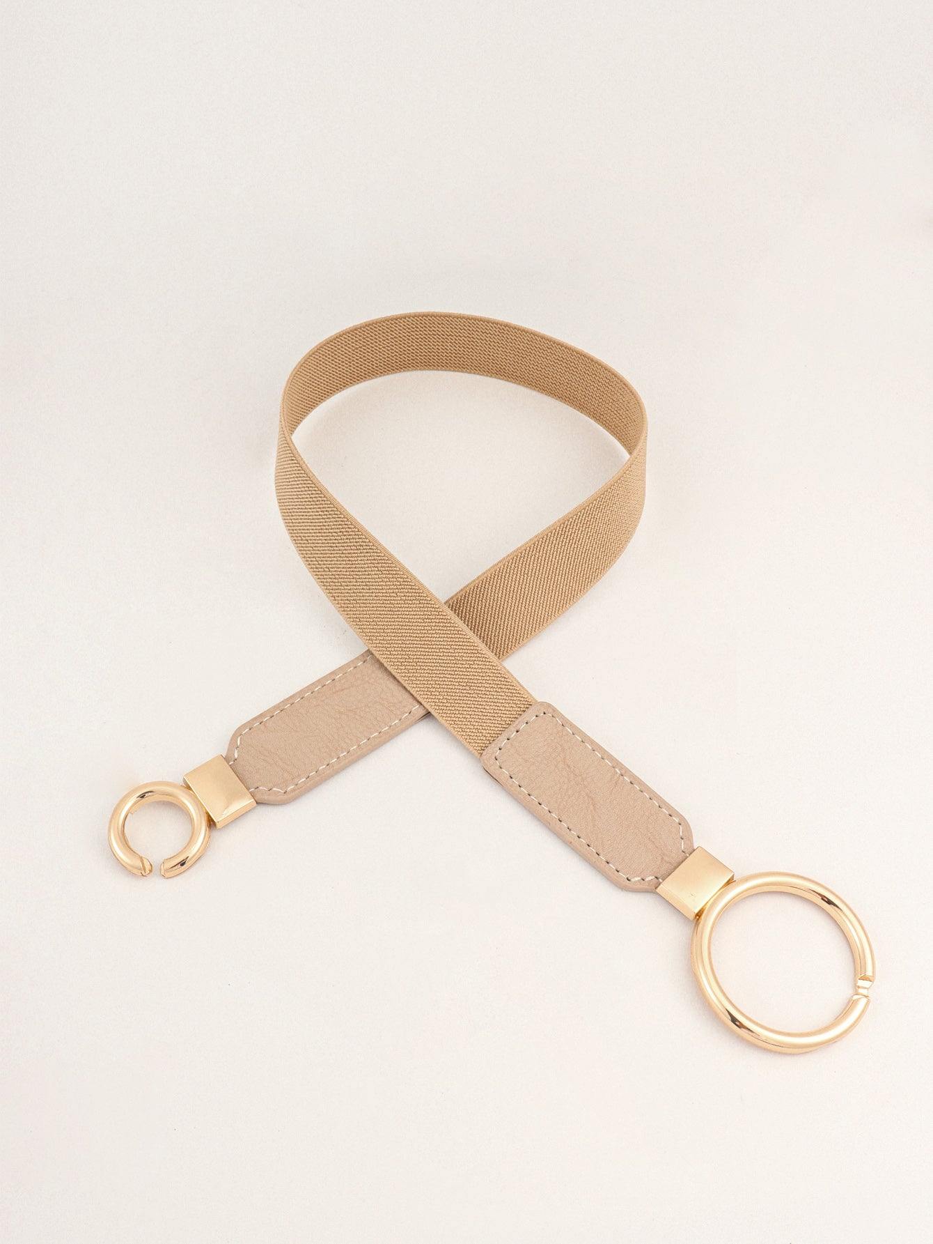 Double Ring Buckle Elastic PU Belt - Flyclothing LLC