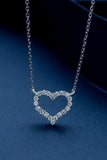 Moissanite Platinum-Plated Heart Necklace - Flyclothing LLC