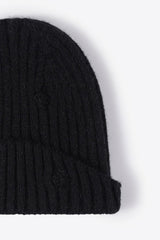 Distressed Rib-Knit Beanie - Flyclothing LLC