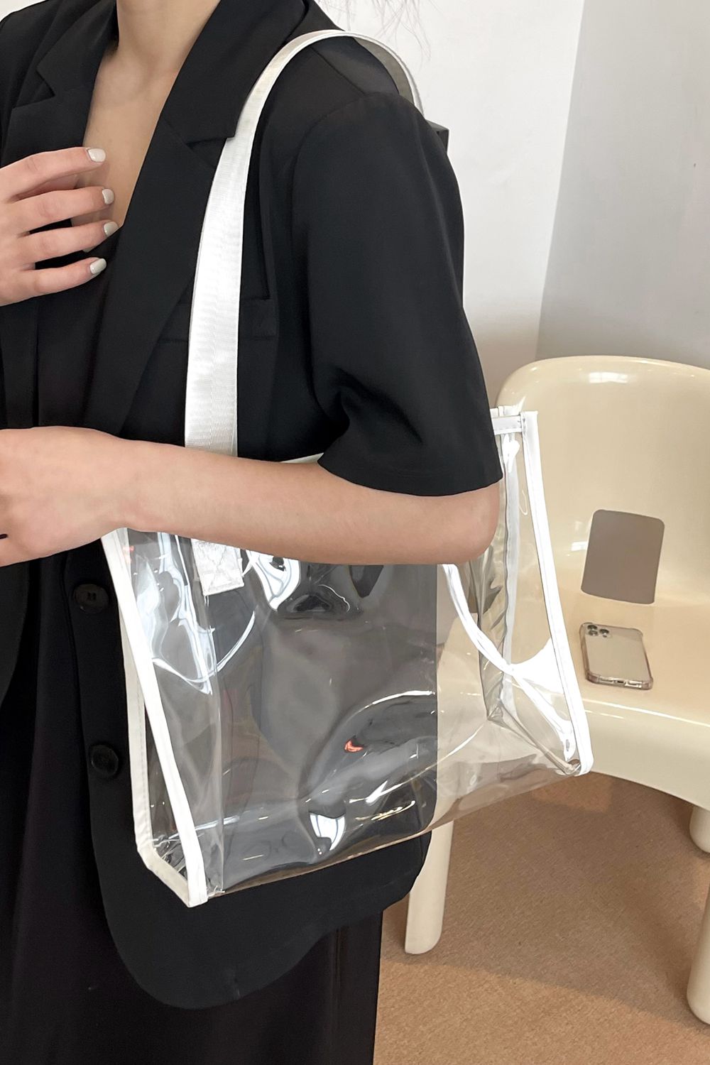 Fashion PVC Jelly Handbags Large Capacity Beach Shoulder Bags