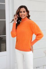 Turtle Neck Long Sleeve Pullover Sweater - Flyclothing LLC