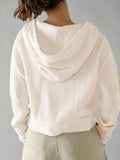 Waffle-Knit Dropped Shoulder Hooded Jacket - Flyclothing LLC