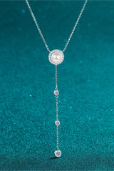 Moissanite Rhodium-Plated Necklace - Trendsi