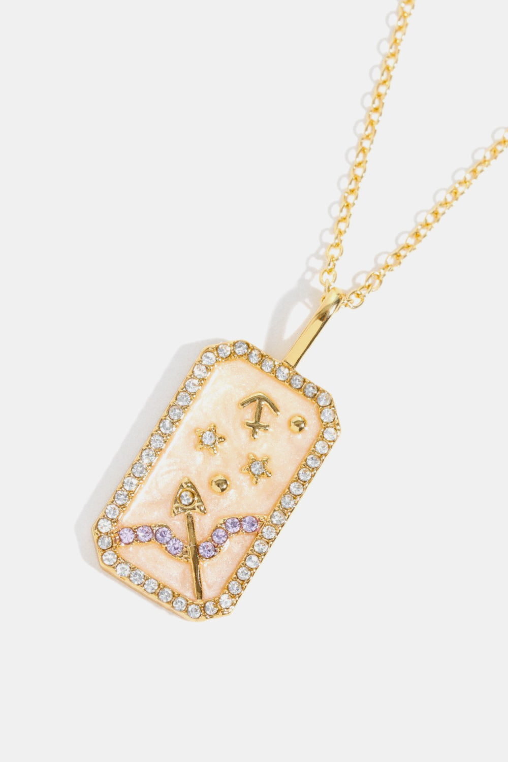 Rhinestone Constellation Pendant Copper Necklace - Flyclothing LLC