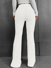 Ribbed High Waist Bootcut Pants - Flyclothing LLC