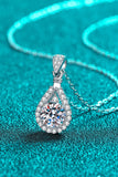 2 Carat Moissanite Teardrop Pendant 925 Sterling Silver Necklace - Flyclothing LLC