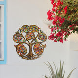 Autumn Spiral Tree of Life Haitian Steel Drum Wall Art - Haitian Artisans