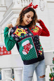 Christmas Color Block Knit Pullover - Flyclothing LLC