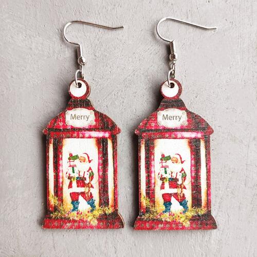 Christmas Themed Wood Dangle Earrings - Flyclothing LLC