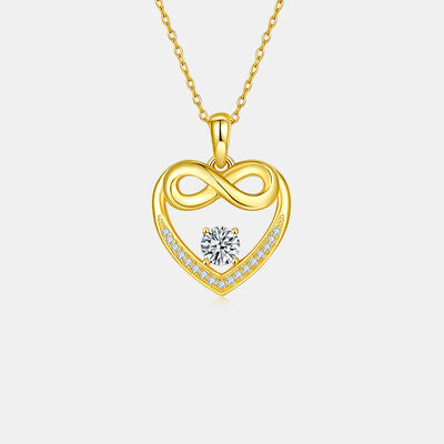 Moissanite 925 Sterling Silver Heart Necklace - Flyclothing LLC