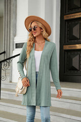 Long Sleeve Open Front Cardigan - Flyclothing LLC