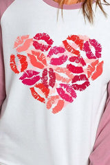 Lip Graphic Round Neck Long Sleeve T-Shirt - Flyclothing LLC