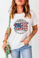 USA Graphic Round Neck Tee - Flyclothing LLC