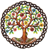 Rooted Tree of Life in Circle Haitian Metal Drum Wall Art - Flyclothing LLC