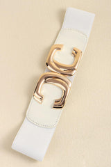 Zinc Alloy Buckle Elastic Wide Belt - Flyclothing LLC