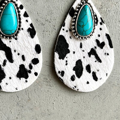 Artificial Turquoise Teardrop Earrings - Flyclothing LLC