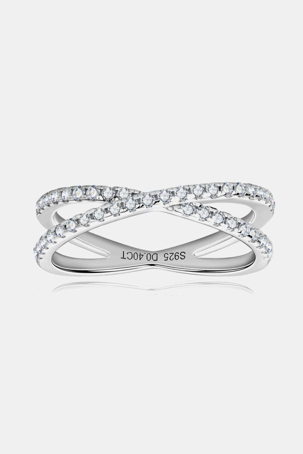 Moissanite 925 Sterling Silver Crisscross Ring - Flyclothing LLC