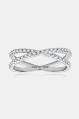 Moissanite 925 Sterling Silver Crisscross Ring - Flyclothing LLC