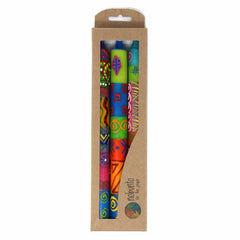 Tall Hand Painted Candles - Three in Box - Shahida Design - Flyclothing LLC