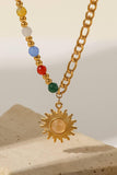 Opal Sun Shape Pendant Necklace - Flyclothing LLC