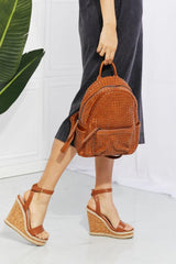 SHOMICO Certainly Chic Faux Leather Woven Backpack - Flyclothing LLC