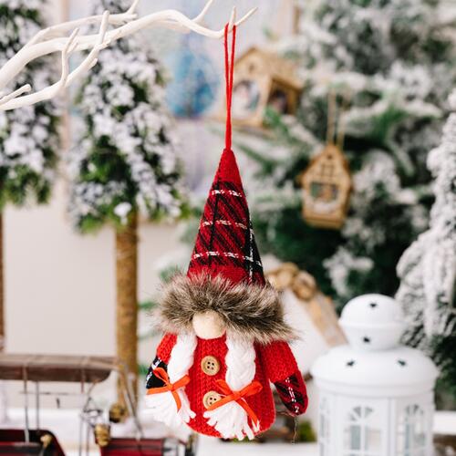 2-Piece Christmas Plaid Faceless Doll Hanging Widgets - Flyclothing LLC