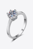 1 Carat Moissanite Rhodium-Plated Solitaire Ring - Flyclothing LLC