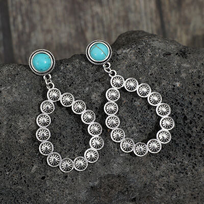 Artificial Turquoise Teardrop Earrings - Flyclothing LLC