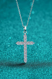 925 Sterling Silver Cross Moissanite Necklace - Flyclothing LLC