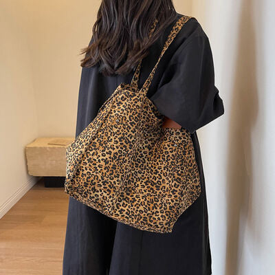 Leopard Canvas Tote Bag - Flyclothing LLC