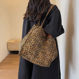 Leopard Canvas Tote Bag - Flyclothing LLC