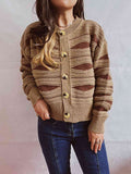 Color Block Button Front Cardigan - Flyclothing LLC