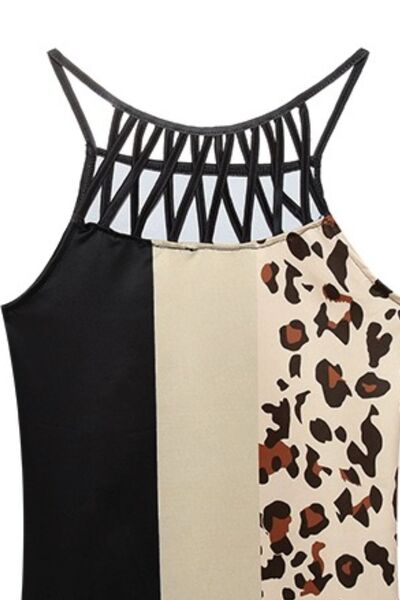 Printed Grecian Neck Mini Dress - Flyclothing LLC