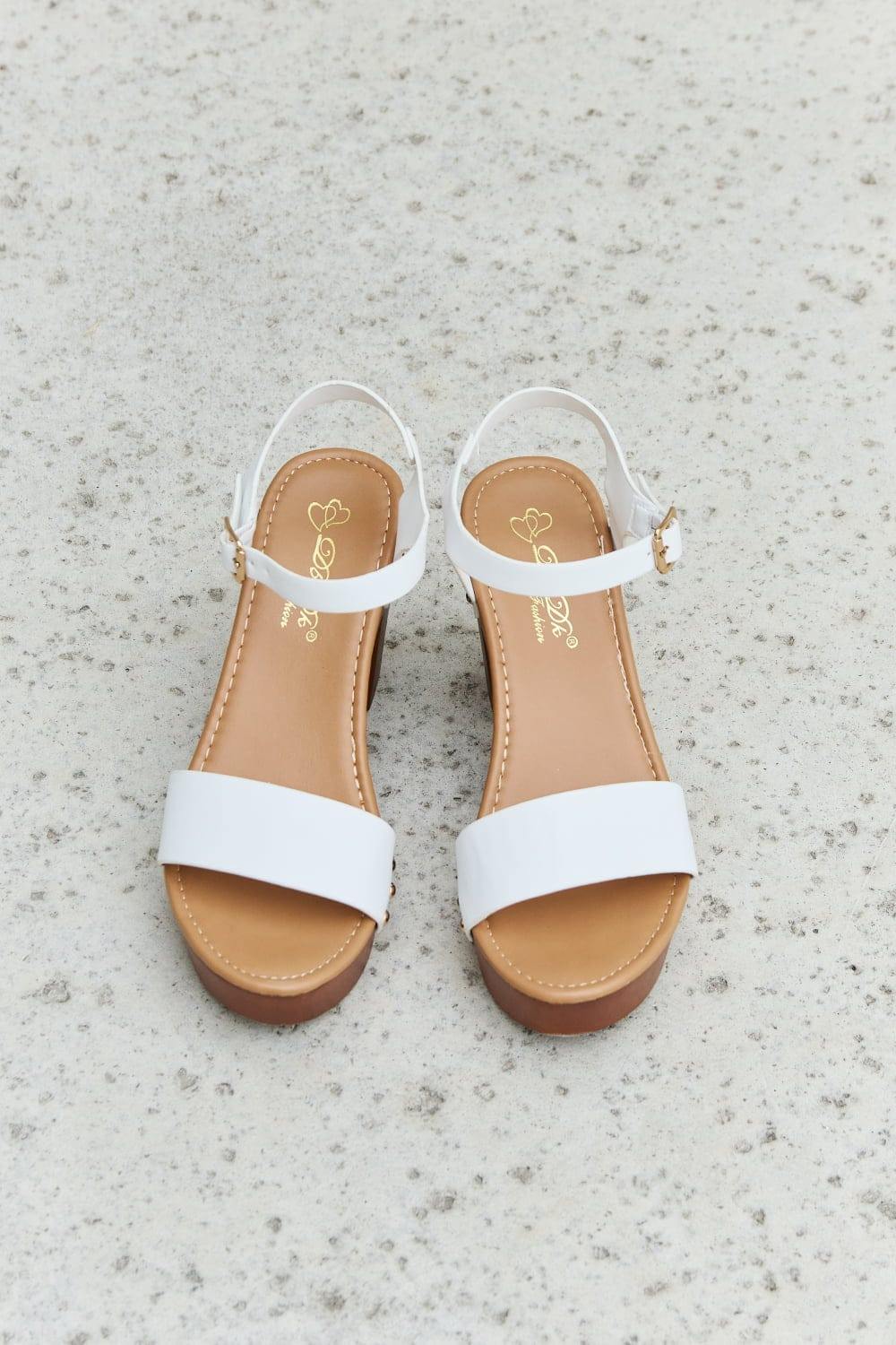 DDK Time After Time Wooden Platform Strap Heels - Trendsi