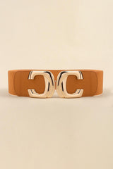 Zinc Alloy Buckle Elastic Wide Belt - Flyclothing LLC