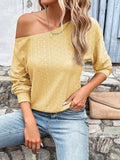 Eyelet Dropped Shoulder Blouse - Trendsi