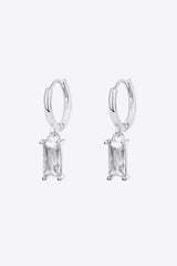 Retro 925 Sterling Silver Cubic Zirconia Drop Earrings - Flyclothing LLC