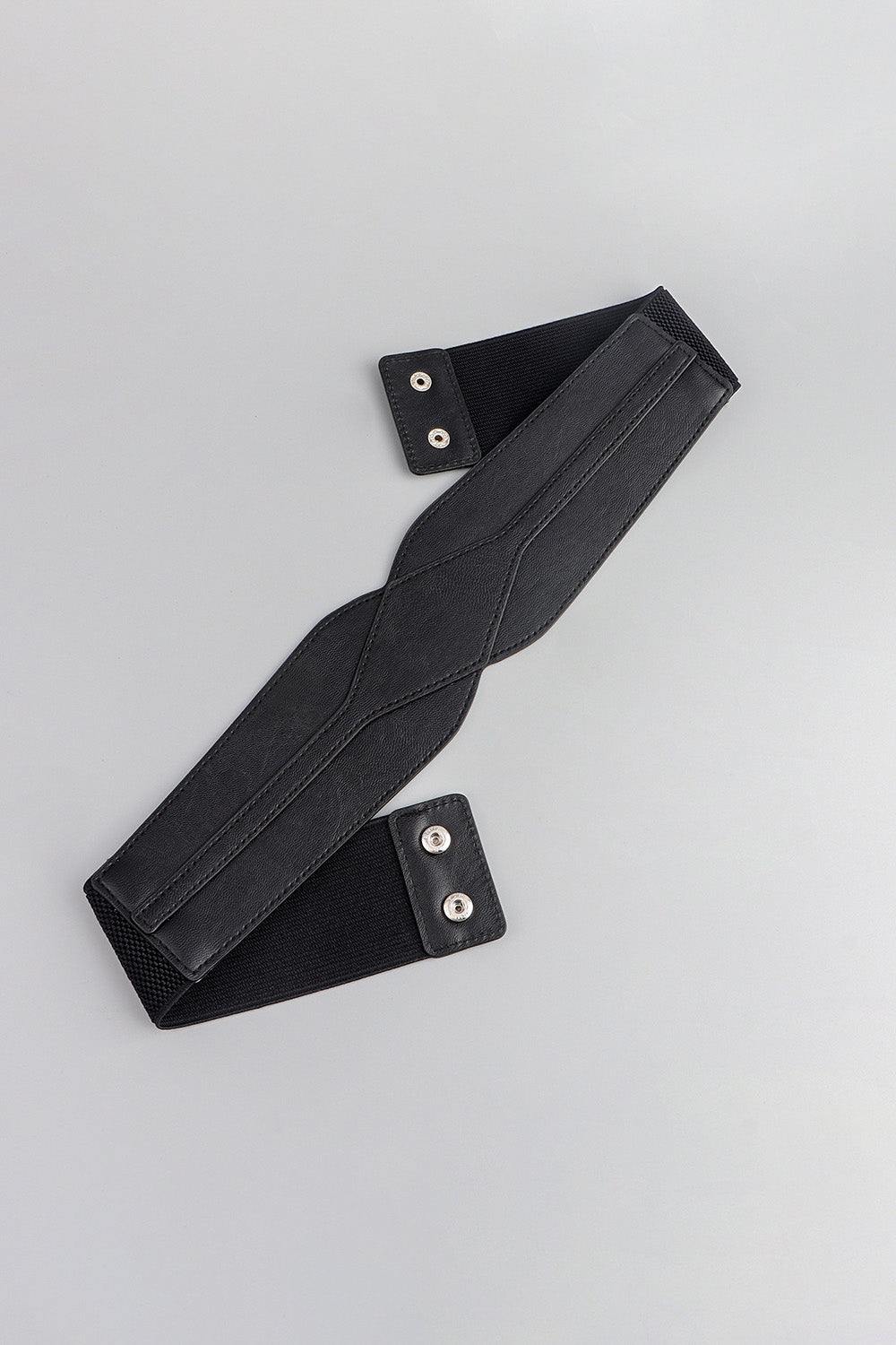 Elastic Wide PU Belt - Flyclothing LLC